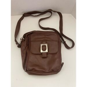 Unlisted By Kenneth Cole Purse Bag Crossbody Strap Zip Closure Brown